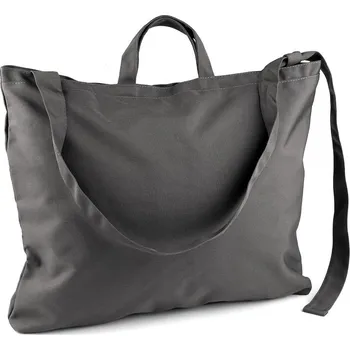 Velká pevná taška s podšívkou a zipem 50x42 cm, střední, 1 šedá tmavá
