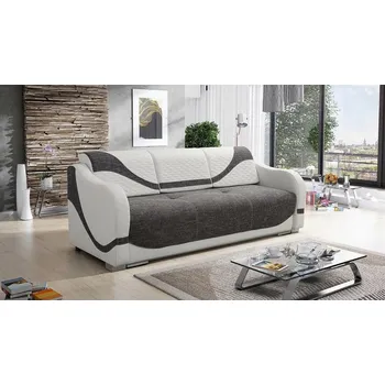 Pohovka Pohovka s úložným prostorem PUEBLO - bílá ekokůže / šedá