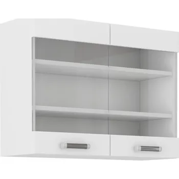 Kuchyňská linka Horní prosklená skříňka ODONA - šířka 80 cm, bílá