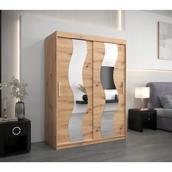 Šatní skříň Šatní skříň se zrcadly IRMA - šířka 150 cm, dub artisan