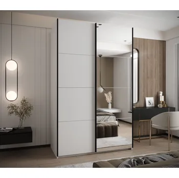 Šatní skříň Dvoudveřová skříň SAMARA 3 - 160 cm, bílá / černá