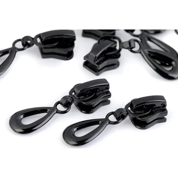 Zip Jezdec ke kostěným zipům No 5 ozdobný, střední, 4 černá