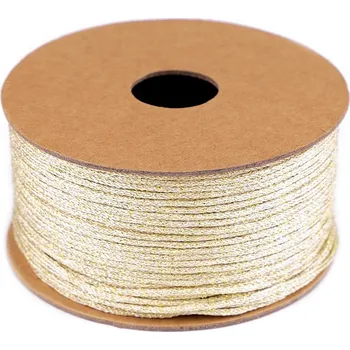 Stuha Stuha lurexová / brokátová šíře 3 mm vánoční, střední, 3 zlatá sv.