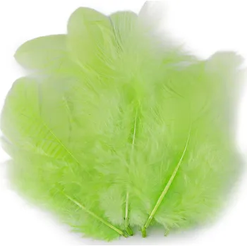 Slepičí peří délka 5-10 cm, střední, 2 zelená sv.