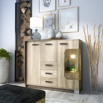 Komoda Prosklená kombinovaná komoda BENSON - dub canyon / arusha, levá