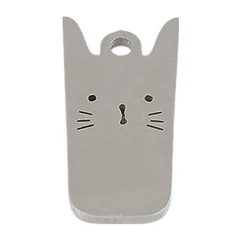 Přívěsek Přívěsek z nerezové oceli kočka, velké, 3 platina