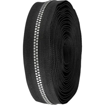 Zip Zip kostěný No 5 kostičky metráž, střední, 3 černá černý nikl