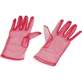 Rukavice Společenské rukavice tylové, velké, 2 červená tmavá