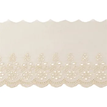 Krajka Bavlněná madeira - štykování šíře 13 cm, střední, 2 krémová