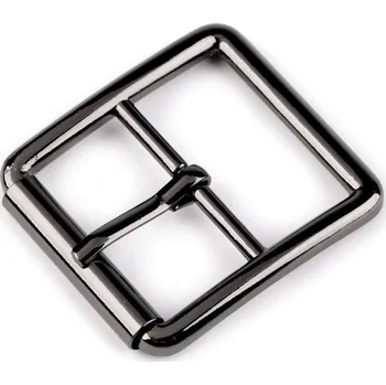 Kovová spona / opasková přezka, průvlek 30 mm, střední, 3 nikl černý