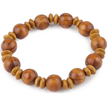 Náramek Náramek dřevěný unisex, barva 1 hnědá přírodní