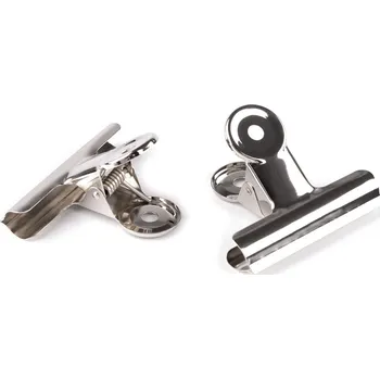 Klip kovový pružinový na látky 7,5 cm, velké, nikl