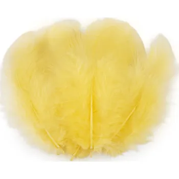 Slepičí peří délka 5-10 cm, střední, 1 žlutá