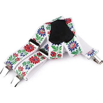 Kšandy Šle folklor šíře 4 cm délka 120 cm, střední, 1 bílá