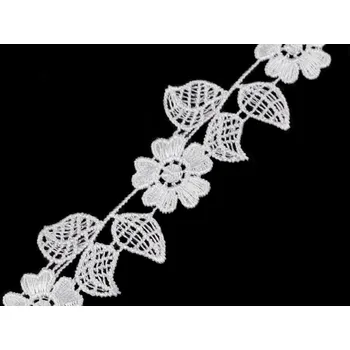 Krajka Vzdušná krajka / vsadka šíře 35 mm, střední, bílá