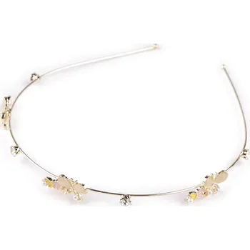 Náramek Čelenka do vlasů s motýlky, střední, zlatá sv.