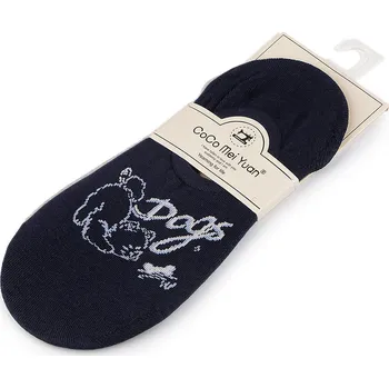 Dámské ponožky Dámské / dívčí bavlněné ponožky do tenisek, velké, 4 modrá tmavá pejsek