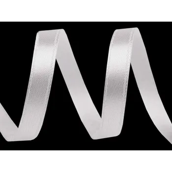 Stuha Atlasová stuha šíře 6 mm, střední, 01 bílá