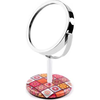 Kosmetické zrcátko Kosmetické zrcátko stolní mandaly s broušenými kamínky, střední, 2 lososová fialová