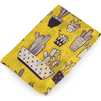 Skládací nákupní taška 49x40 cm pevná, střední, 13 hořčicová kaktus