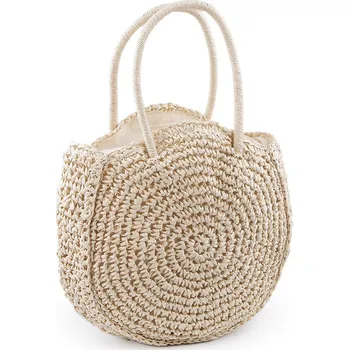 Kabelka Háčkovaná kabelka z rafie - lýka se zipem 33x37 cm, střední, 1 režná světlá