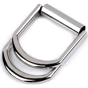 Kovová spona dvojitá, průvlek 20 mm, střední, 1 nikl