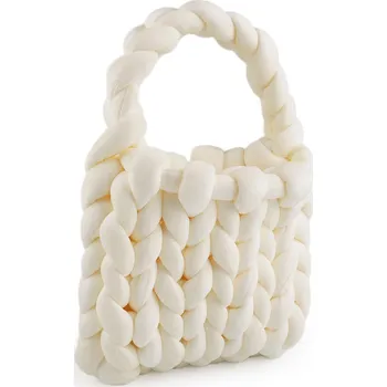 Kabelka Kabelka z velvetové příze hand made 25x22 cm, střední, 1 krémová nejsvět.