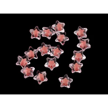 Dětské navlékací korálky Plastové korálky hvězda Ø11 mm s efektem barev uvnitř, střední, 3 meruňková