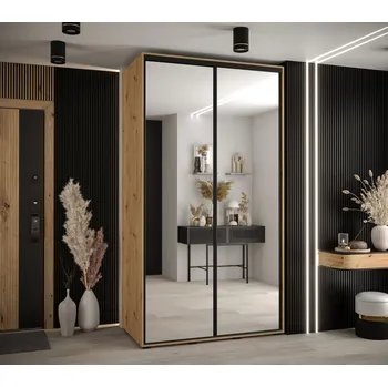 Šatní skříň Šatní skříň YVONA 2 - 140/60 cm, dub artisan / černá