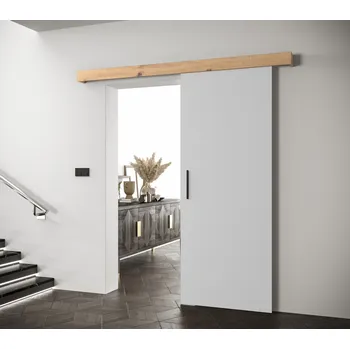 Interiérové dveře Posuvné dveře s černým úchytem SALOME 1 - bílé / dub artisan