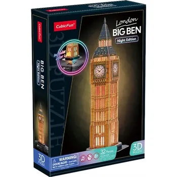 Puzzle Cubic Fun 3D puzzle Big Ben Noční verze 32 dílků