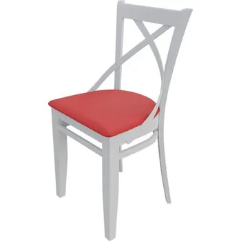 Jídelní židle Židle do jídelny MOVILE 41 - bílá / červená ekokůže