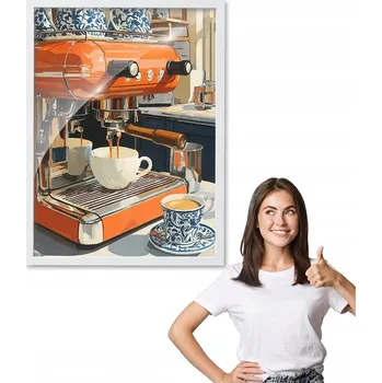 Obraz Obraz s rámem vzor ESPRESSO + bílý rámeček 40x50 do kuchyně, jídelny