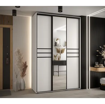 Šatní skříň Šatní skříň ASIRI 11 - 160/60 cm, bílá / černá