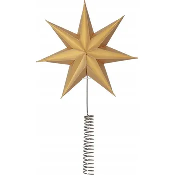 Vánoční dekorace Hvězda se spirálovým úchytem na špičku vánočního stromku ISA zlatá
