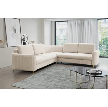 Sedací souprava Rozkládací rohová sedačka KAMPLO 1 - světlá béžová