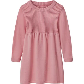 Dívčí šaty lupilu® Dívčí pletené šaty z vlny Merino (světle růžová, 110/116)