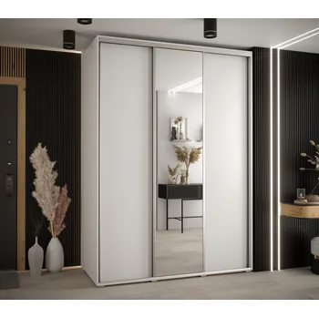 Šatní skříň Šatní skříň YVONA 3 - 180/60 cm, bílá / stříbrná