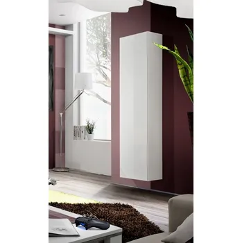 Policová skříň Vysoká závěsná skříňka FREYA - bílá