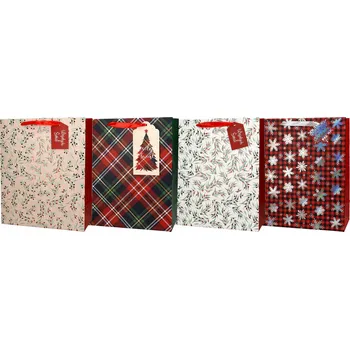 Dárková taška 4x Dárková taška vánoční zimní 18x23 cm - motiv Vánoce