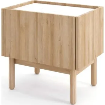 Noční stolek Noční stolek ABUA - dub riviera / mramor bianco