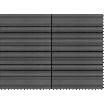 Venkovní dlažba Terasové dlaždice, 6 ks, WPC, 60x30 cm, 1,08 m2, c