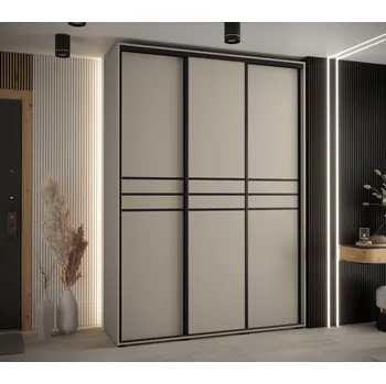 Šatní skříň Šatní skříň INDIRA 10 - 170/45 cm, kašmír / černá