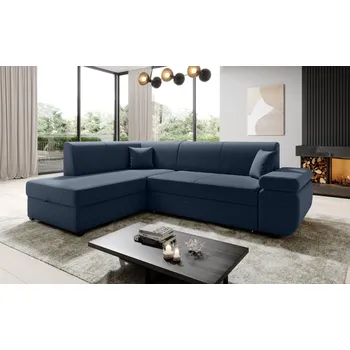 Sedací souprava Sedací souprava s úložným prostorem FANETTE - modrá, levý roh