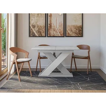 Jídelní stůl Rozkládací stůl do jídelny 120x90 cm FIGOL - šedý / bílý