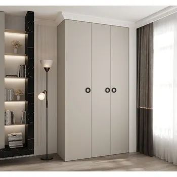 Šatní skříň Šatní skříň s policemi 130/50 LORENA 1 - kašmír / černá