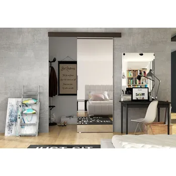 Interiérové dveře Posuvné dveře se zrcadlem ILAS II. hnědé