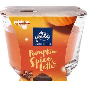 Svíčka Glade Pumpkin Spice Latte vonná svíčka ve skle, doba hoření až 50 hodin 204 g