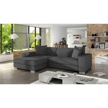 Sedací souprava Rozkládací sedačka s úložným prostorem GABARA - šedá, levý roh