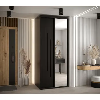 Šatní skříň Šatní skříň YVONA 9 - 100/60 cm, černá / černá